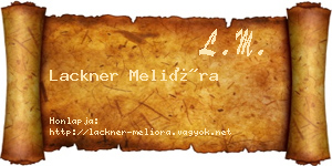 Lackner Melióra névjegykártya